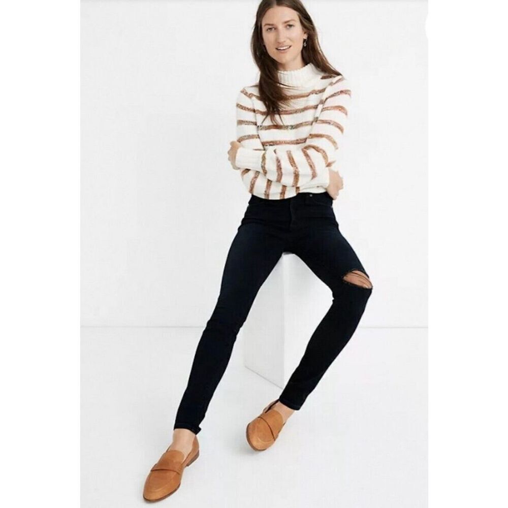 Madewell 10” High Rise Skinny Black Blue 27 NEW